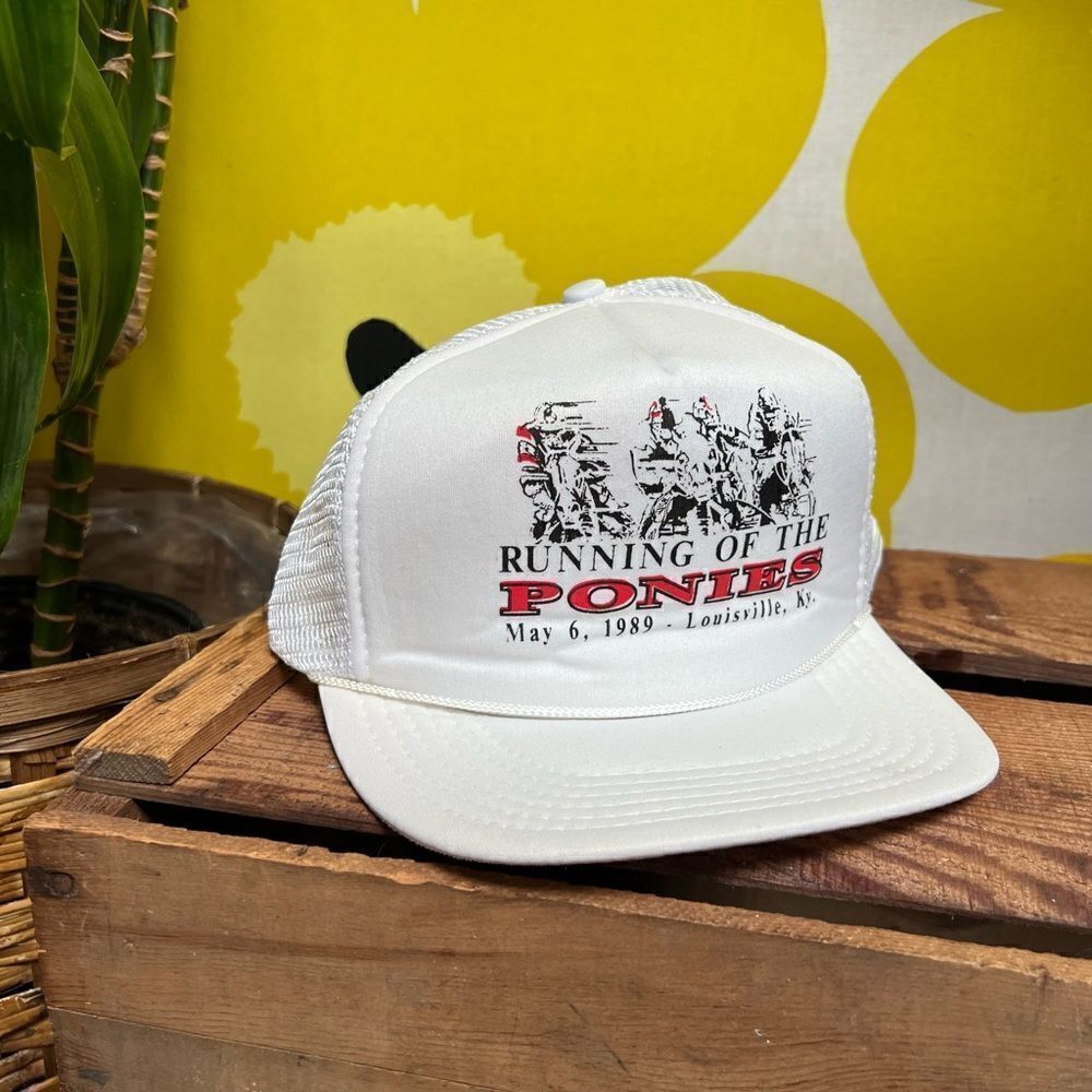 Vintage 1989 Running of The Ponies Kentucky Derby Louisville Retro SnapBack Hat